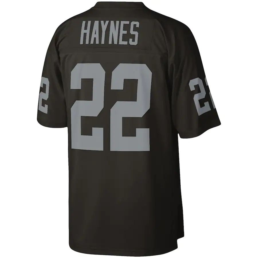 L.Raiders #22 Mike Haynes Mitchell & Ness Black 1985 Legacy Replica Jersey Stitched American Football Jerseys - Main View