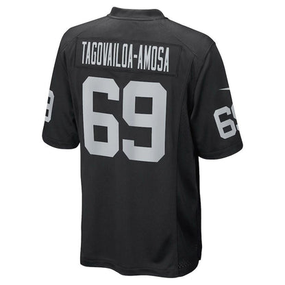 L.Raiders #69 Myron Tagovailoa-Amosa Black Game Player Jersey Stitched American Football Jerseys - Main View