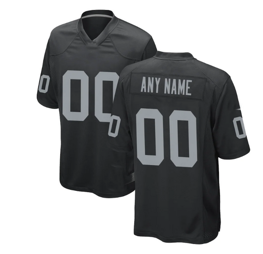 Custom L.Raiders  Stitched American Football Jerseys Personalize Birthday Gifts Grey Jersey - Main View