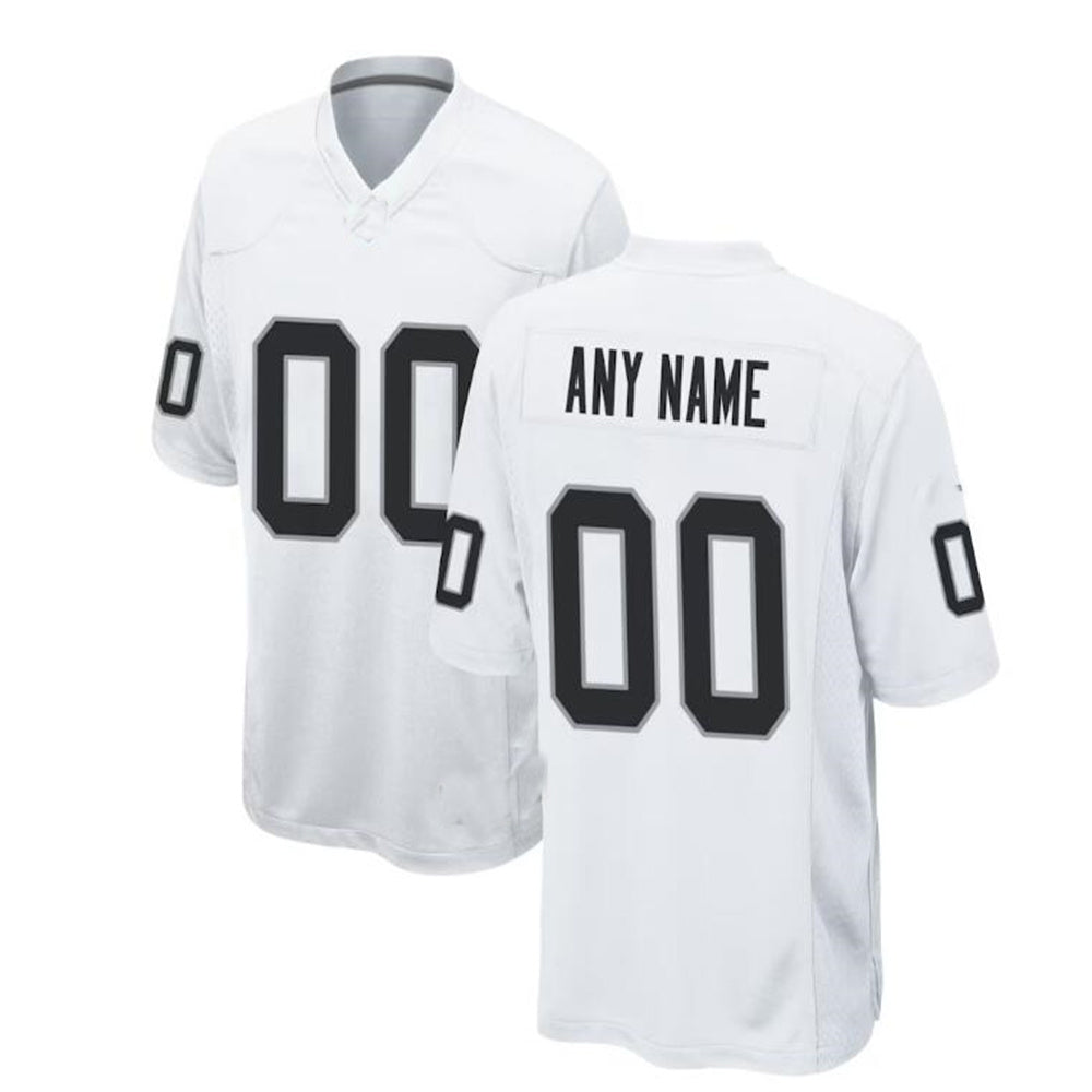 Custom L.Raiders White Game Jersey Stitched American Football Jerseys - Main View