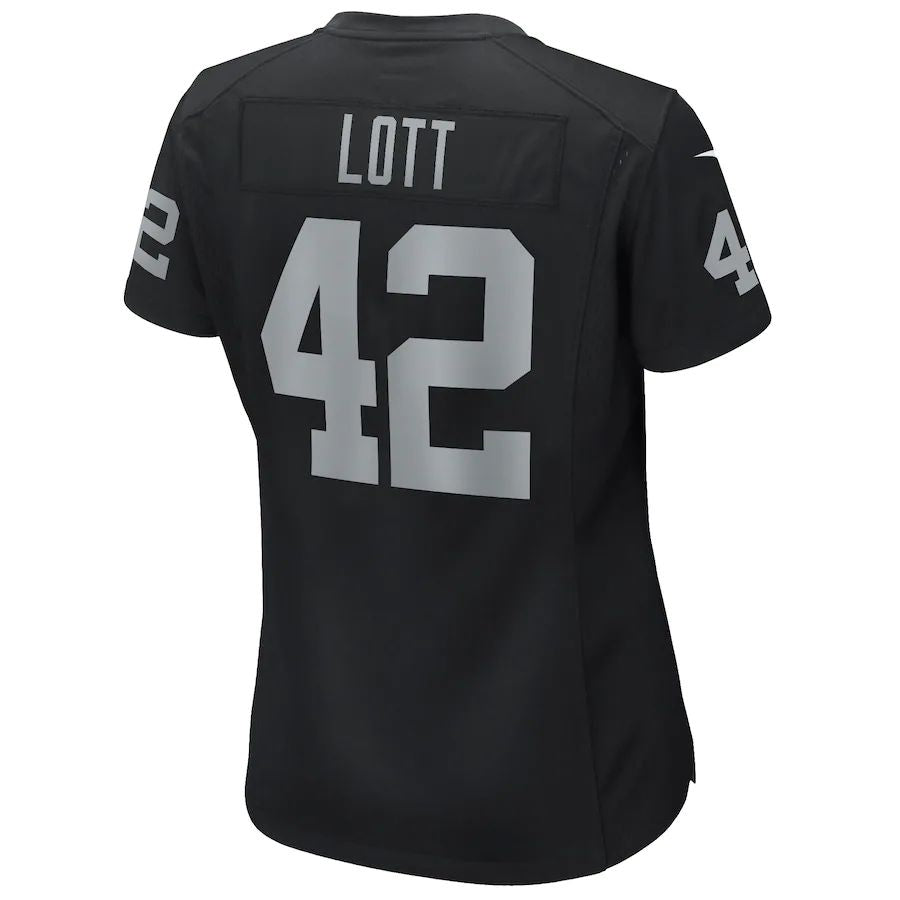 L.Raiders #42 Ronnie Lott Black Game Retired Player Jersey Stitched American Football Jerseys - Main View