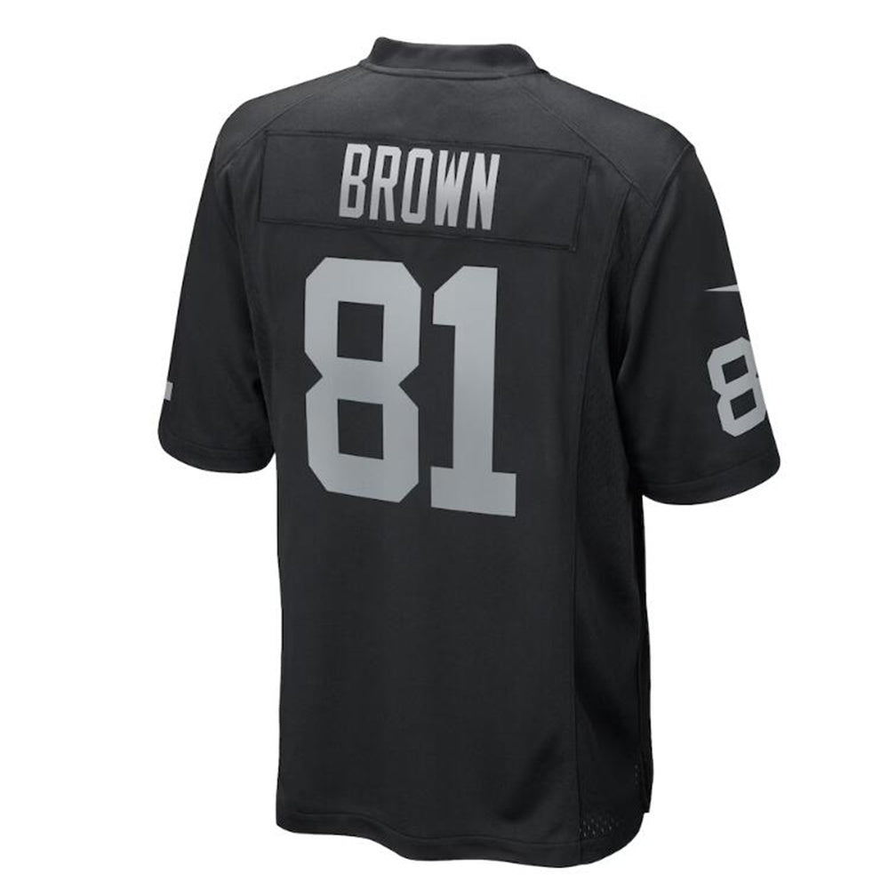 L.Raiders #81 Tim Brown Black Game Retired Player Jersey Stitched American Football Jerseys - Main View