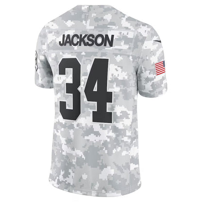 LV.Raiders #34 Bo Jackson Arctic Camo 2024 Salute to Service Retired Player Limited Stitched American Football Jerseys - Main View