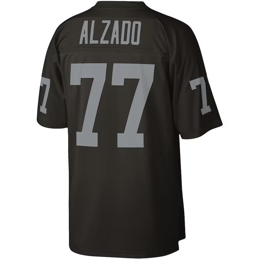 LV. Raiders #77 Lyle Alzado Mitchell & Ness Legacy Replica Jersey - Black Stitched American Football Jerseys - Main View