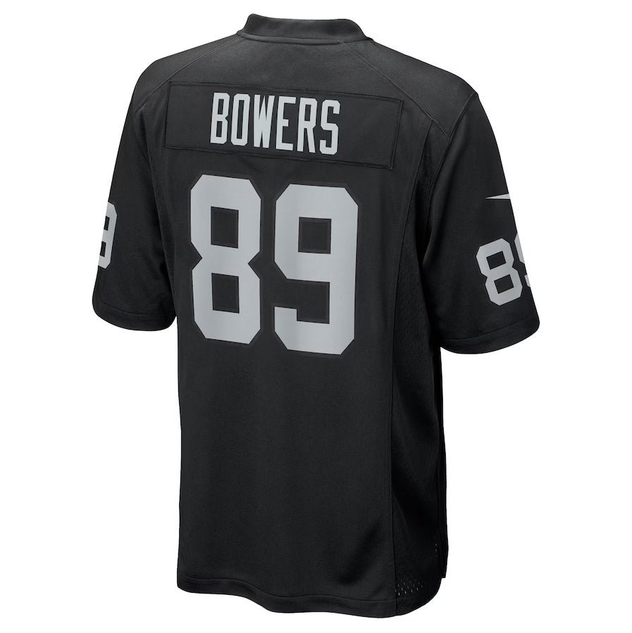 L.Raiders #89 Brock Bowers 2024 Draft First Round Pick Player Game Jersey - Black Football Jerseys - Main View