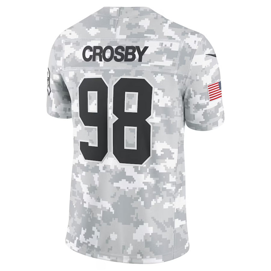 LV.Raiders #98 Maxx Crosby Arctic Camo 2024 Salute to Service Retired Player Limited Stitched American Football Jerseys - Main View