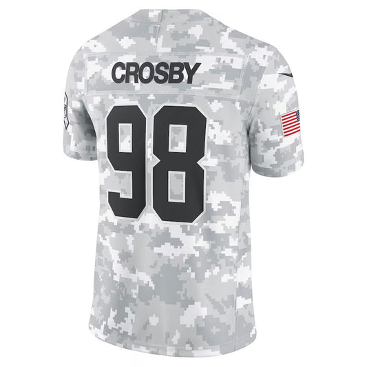 LV.Raiders #98 Maxx Crosby Arctic Camo 2024 Salute to Service Retired Player Limited Stitched American Football Jerseys - Main View