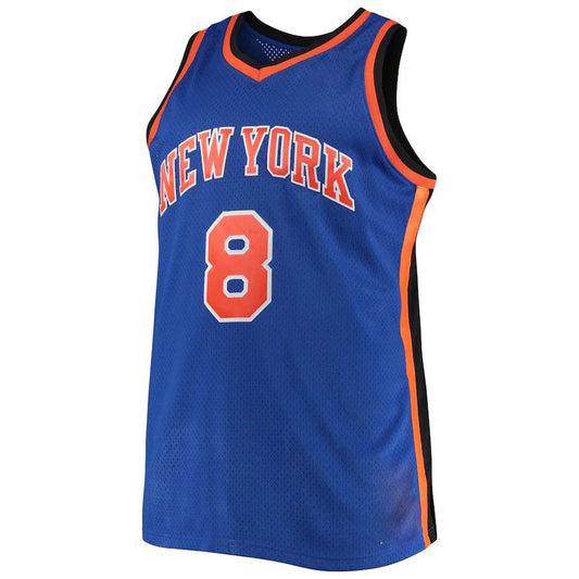 NY.Knicks #8 Latrell Sprewell Mitchell & Ness Big & Tall Hardwood Classics Jersey Blue Stitched American Basketball Jersey - Main View
