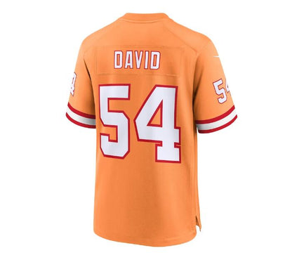 TB.Buccaneers #54 Lavonte David Throwback Game Jersey - Orange Stitched American Football Jerseys - Main View