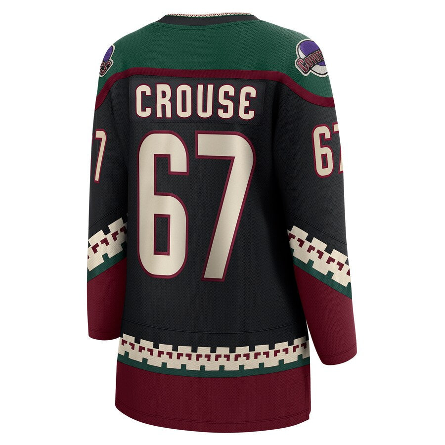 A.Coyotes #67 Lawson Crouse Fanatics Branded Home Breakaway Player Jersey Black Stitched American Hockey Jerseys - Main View