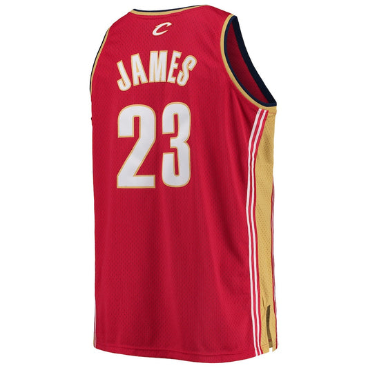 C.Cavaliers #23 LeBron James Mitchell & Ness Big & Tall Hardwood Classics Swingman Jersey Wine Stitched American Basketball Jersey - Main View