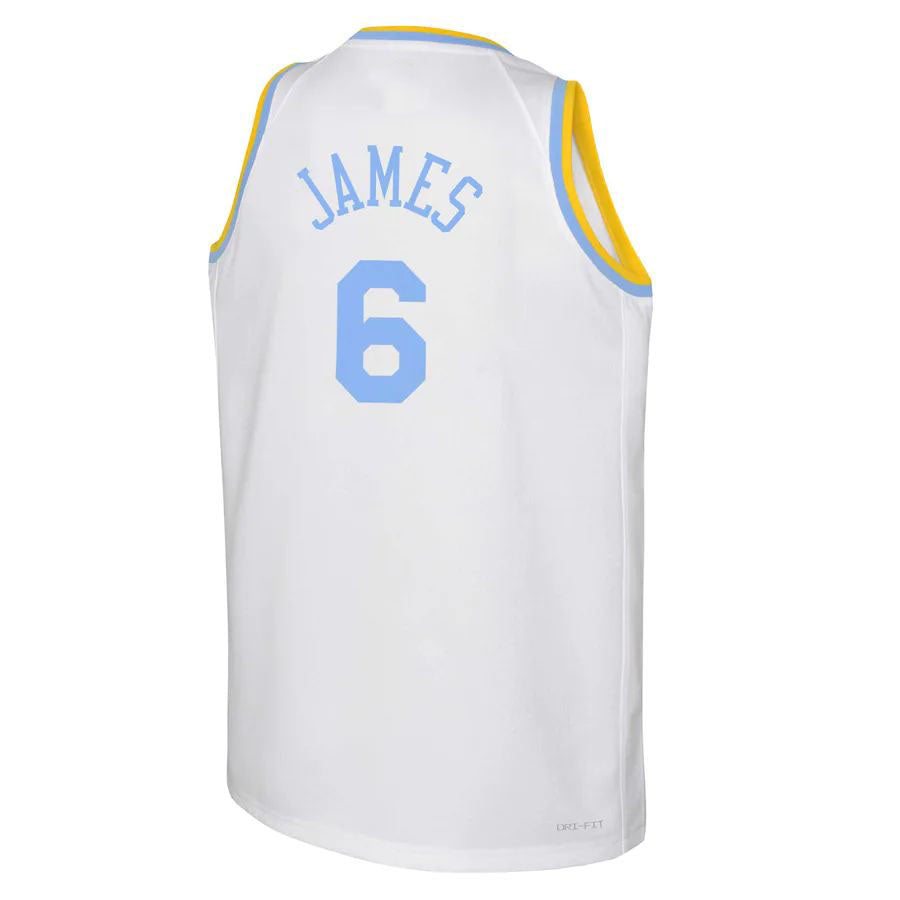 LA.Lakers #6 LeBron James 2022-23 Swingman Jersey White Classic Edition Stitched American Basketball Jersey - Main View