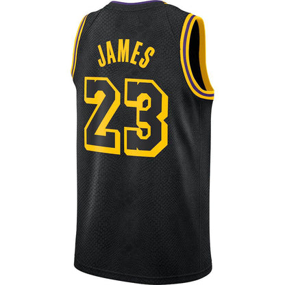 LA.Lakers #23 LeBron James City Edition Swingman Jersey Black Stitched American Basketball Jersey - Main View