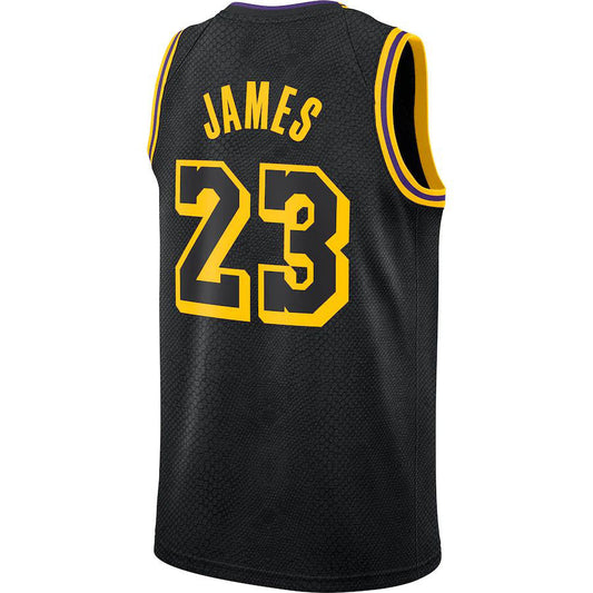 LA.Lakers #23 LeBron James City Edition Swingman Jersey Black Stitched American Basketball Jersey - Main View