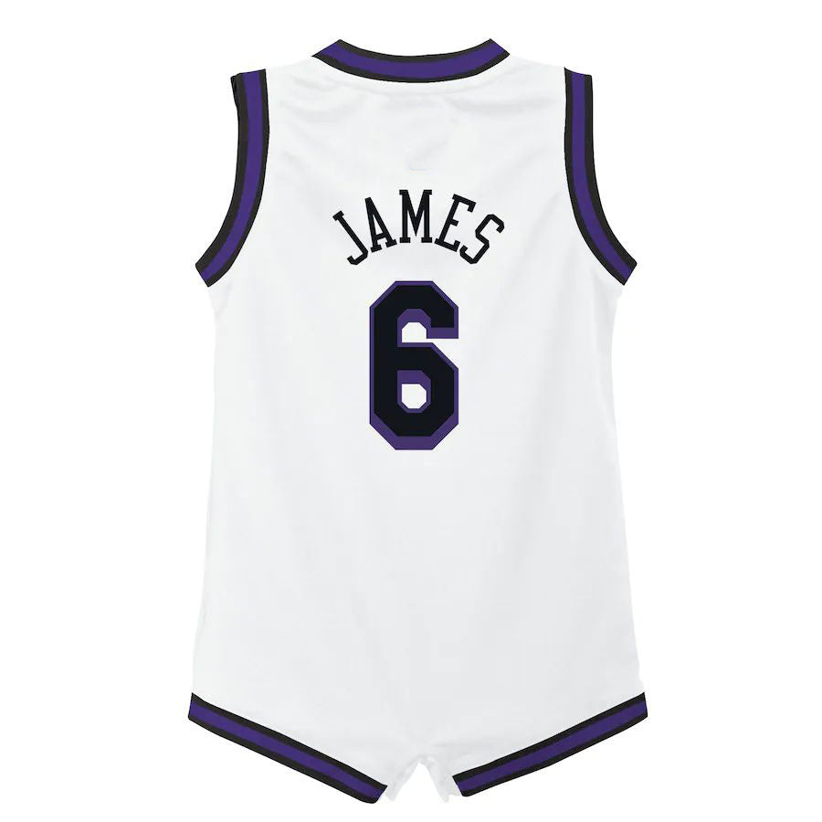 LA.Lakers #6 LeBron James Infant 2022-23 Replica Jersey City Edition White Stitched American Basketball Jersey - Main View