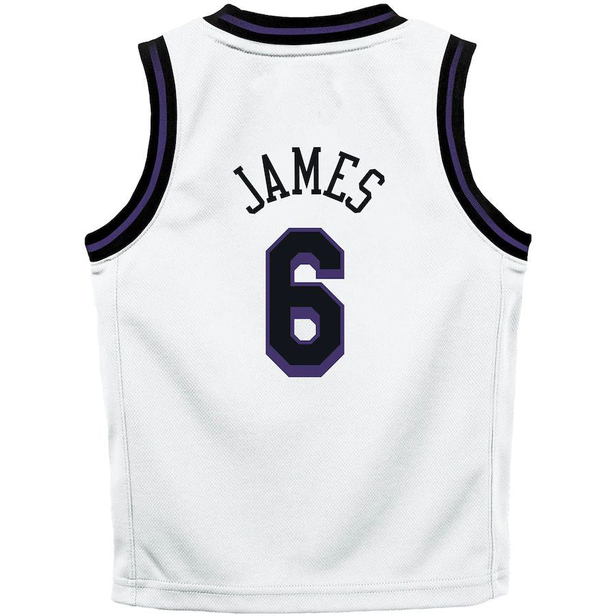 LA.Lakers #6 LeBron James Preschool 2022-23 Replica Jersey City Edition White Stitched American Basketball Jersey - Main View