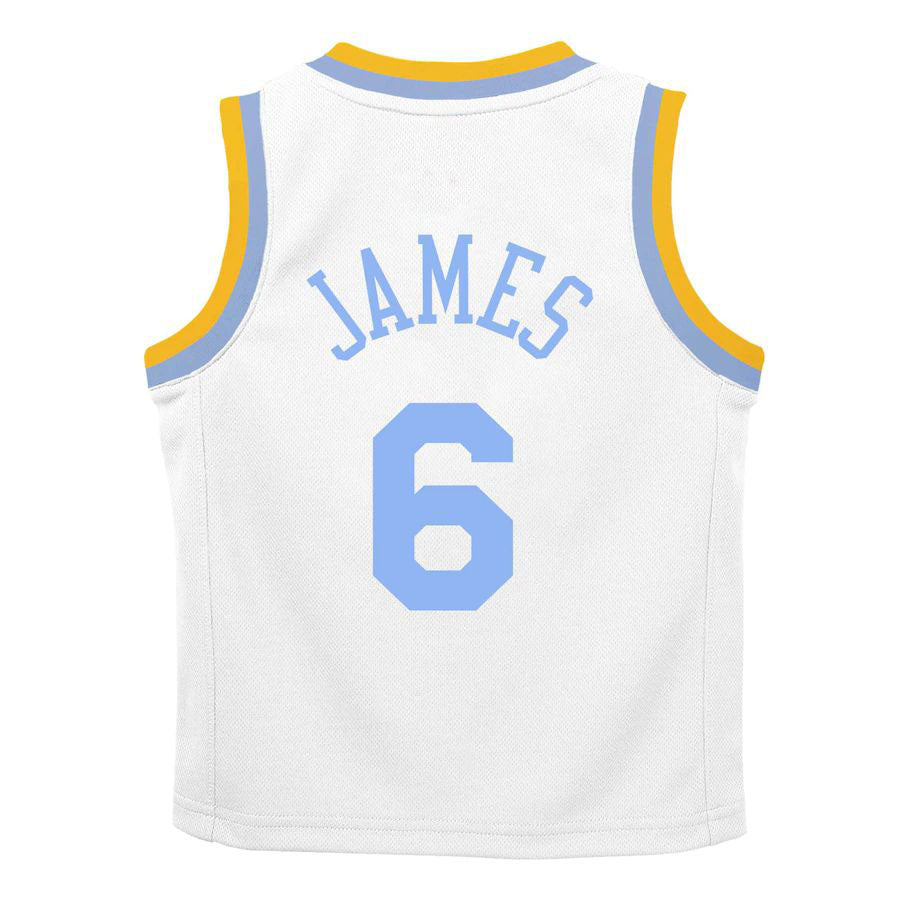 LA.Lakers #6 LeBron James Preschool 2022-23 Swingman Jersey White Classic Edition Stitched American Basketball Jersey - Main View
