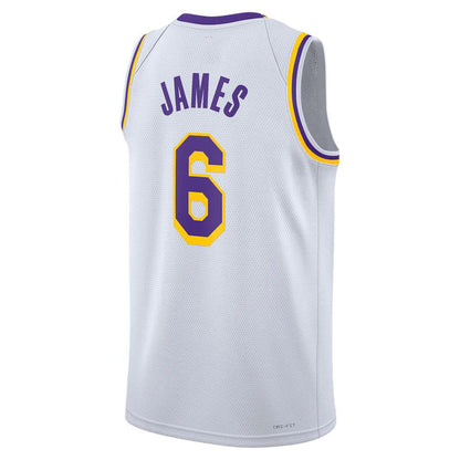 LA.Lakers #6 LeBron James Unisex 2022-23 Swingman Jersey White Association Edition Stitched American Basketball Jersey - Main View