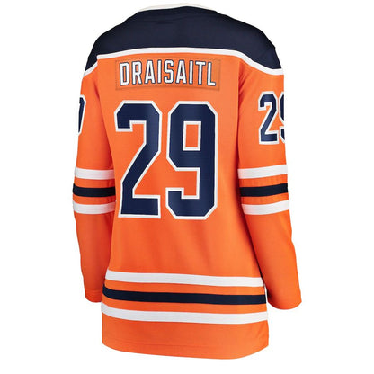 E.Oilers #29 Leon Draisaitl Fanatics Branded Home Breakaway Player Jersey Orange Stitched American Hockey Jerseys - Main View