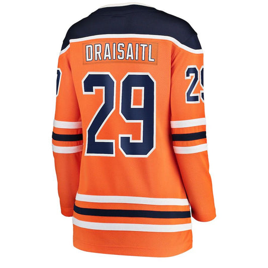E.Oilers #29 Leon Draisaitl Fanatics Branded Home Breakaway Player Jersey Orange Stitched American Hockey Jerseys - Main View