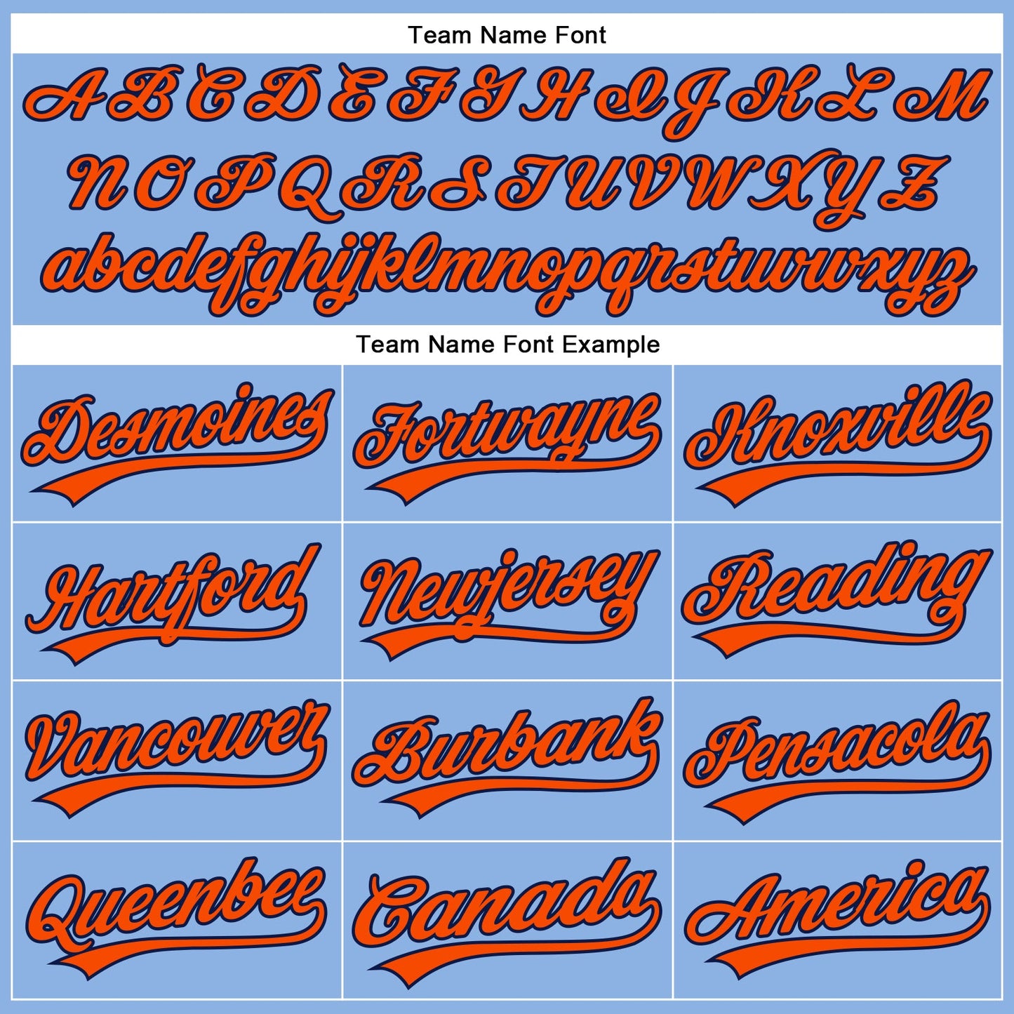 Custom Light Blue Orange Pinstripe Navy Authentic Baseball Jersey view 4