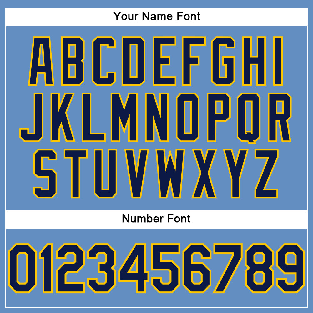 Custom Light Blue Navy-Yellow Performance T-Shirt view 4