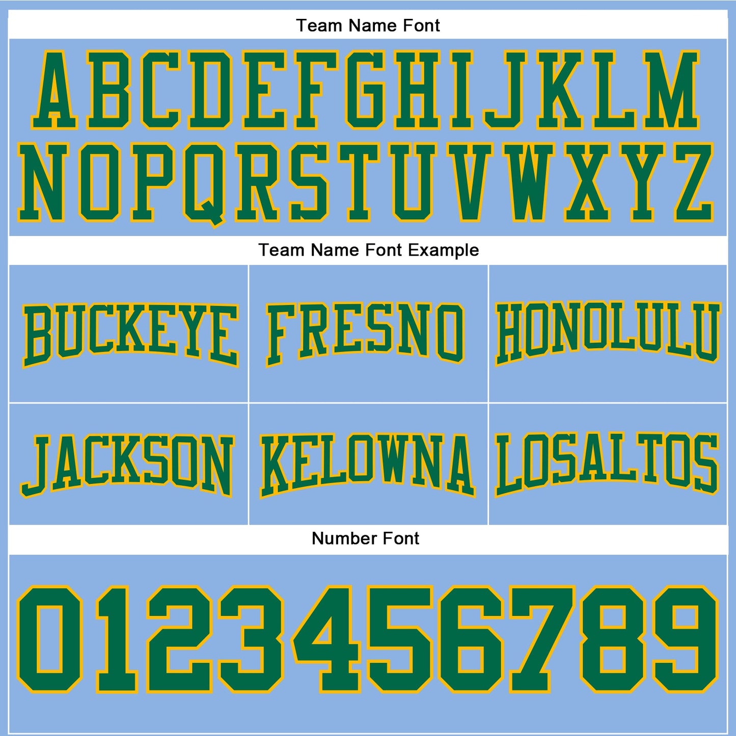 Custom Stitched Light Blue Kelly Green-Gold Football Pullover Sweatshirt Hoodie view 3