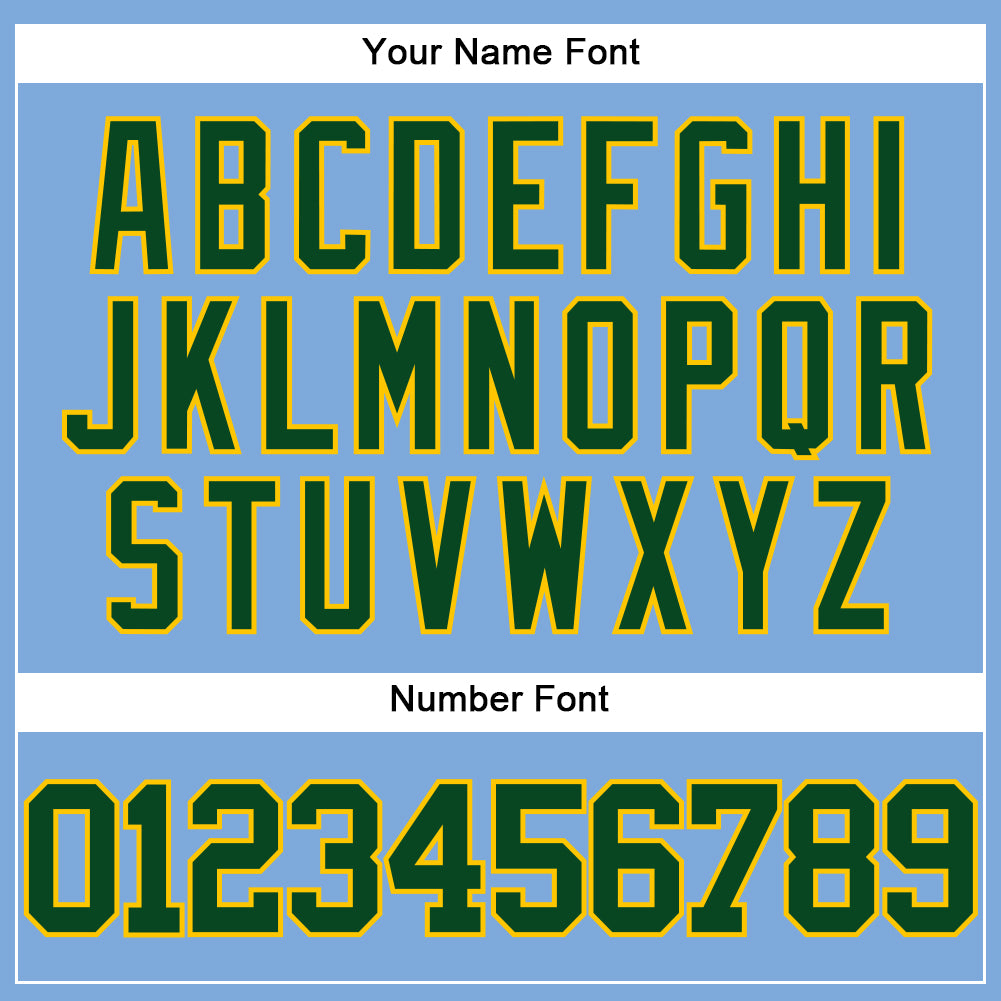 Custom Light Blue Green-Yellow Authentic Baseball Jersey view 5