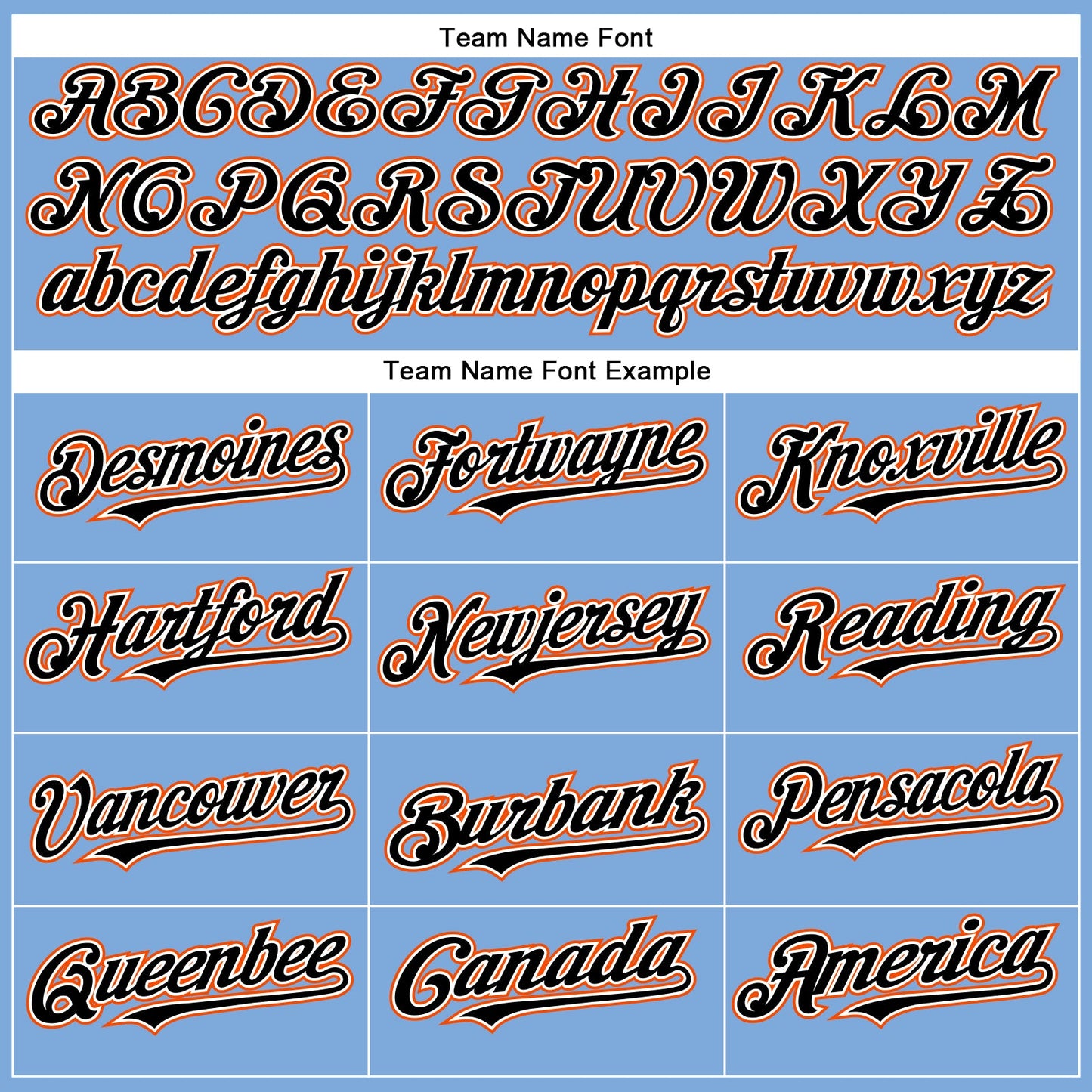 Custom Light Blue Black-Orange Authentic Baseball Jersey view 4