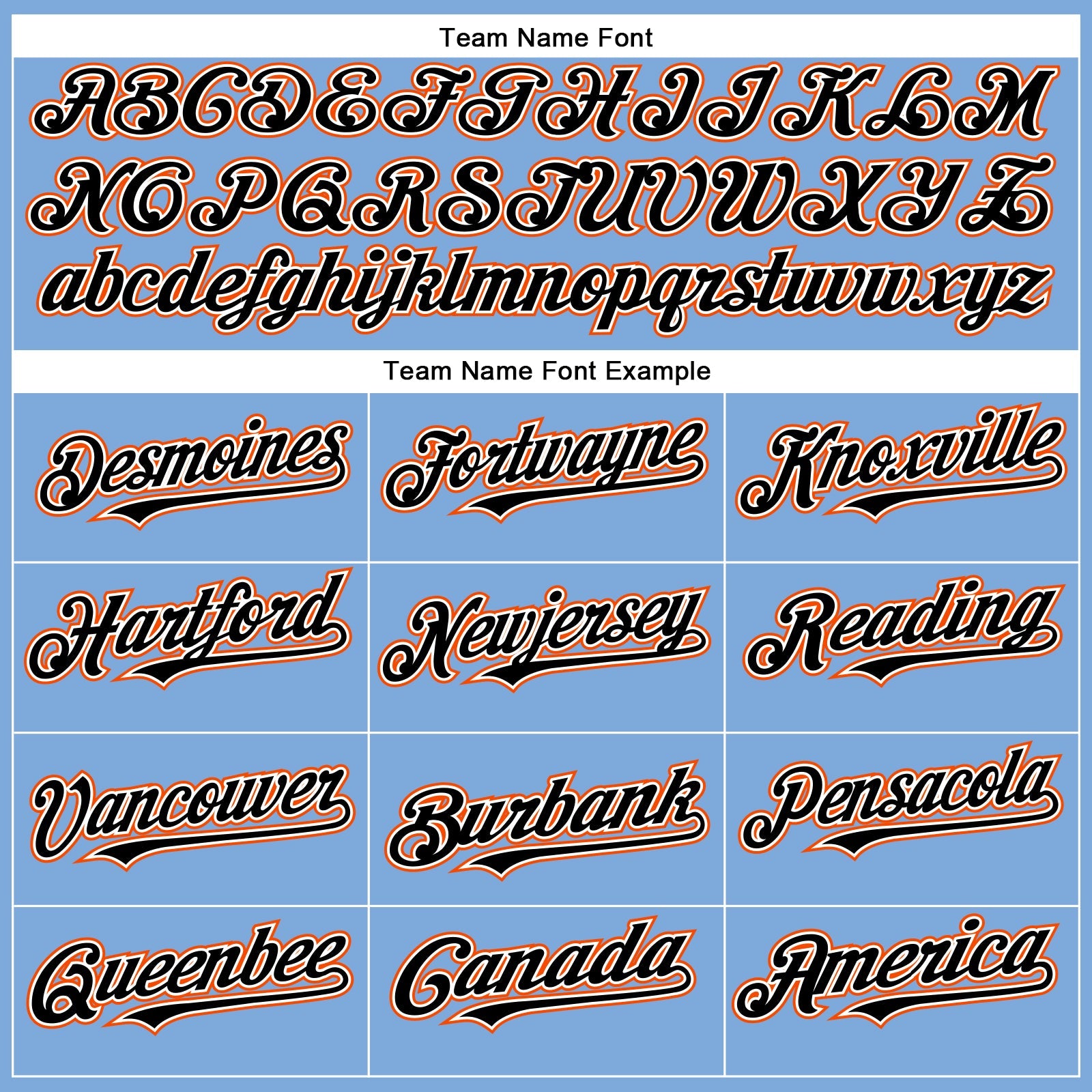 Custom Light Blue Black-Orange Authentic Baseball Jersey view 4