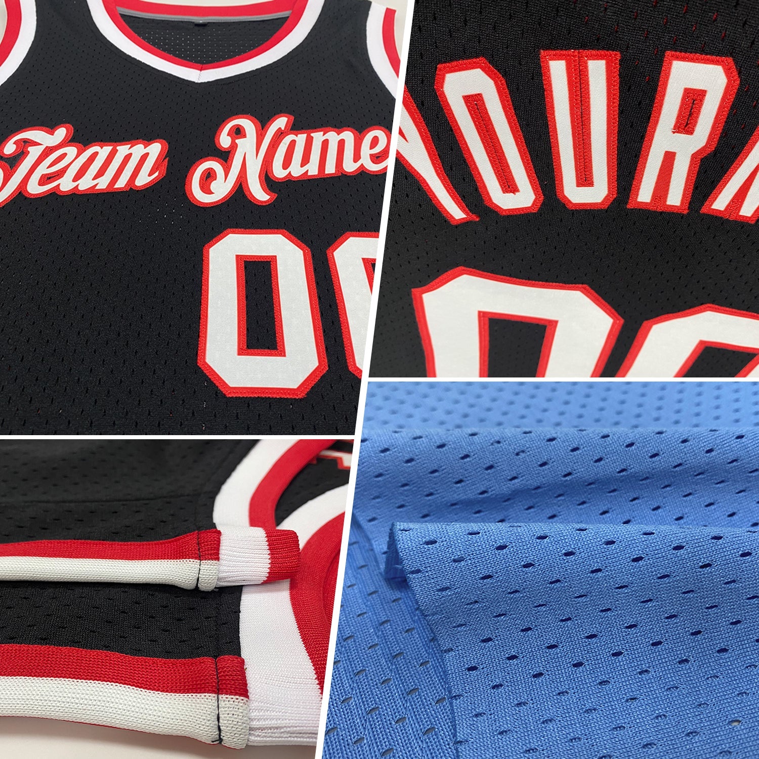 Custom Light Blue Orange-Black Authentic Throwback Basketball Jersey view 2