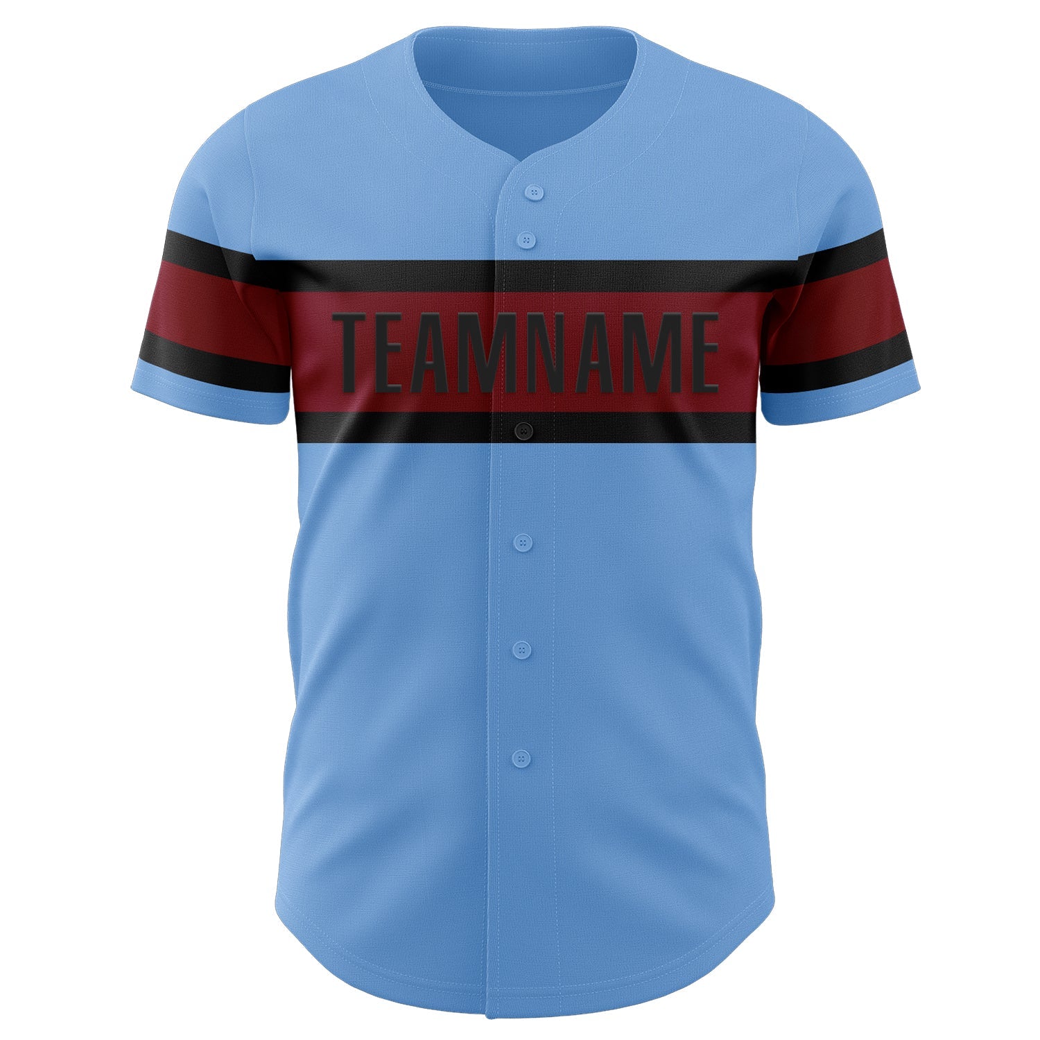 Custom Light Blue Crimson-Black Authentic Baseball Jersey view 2