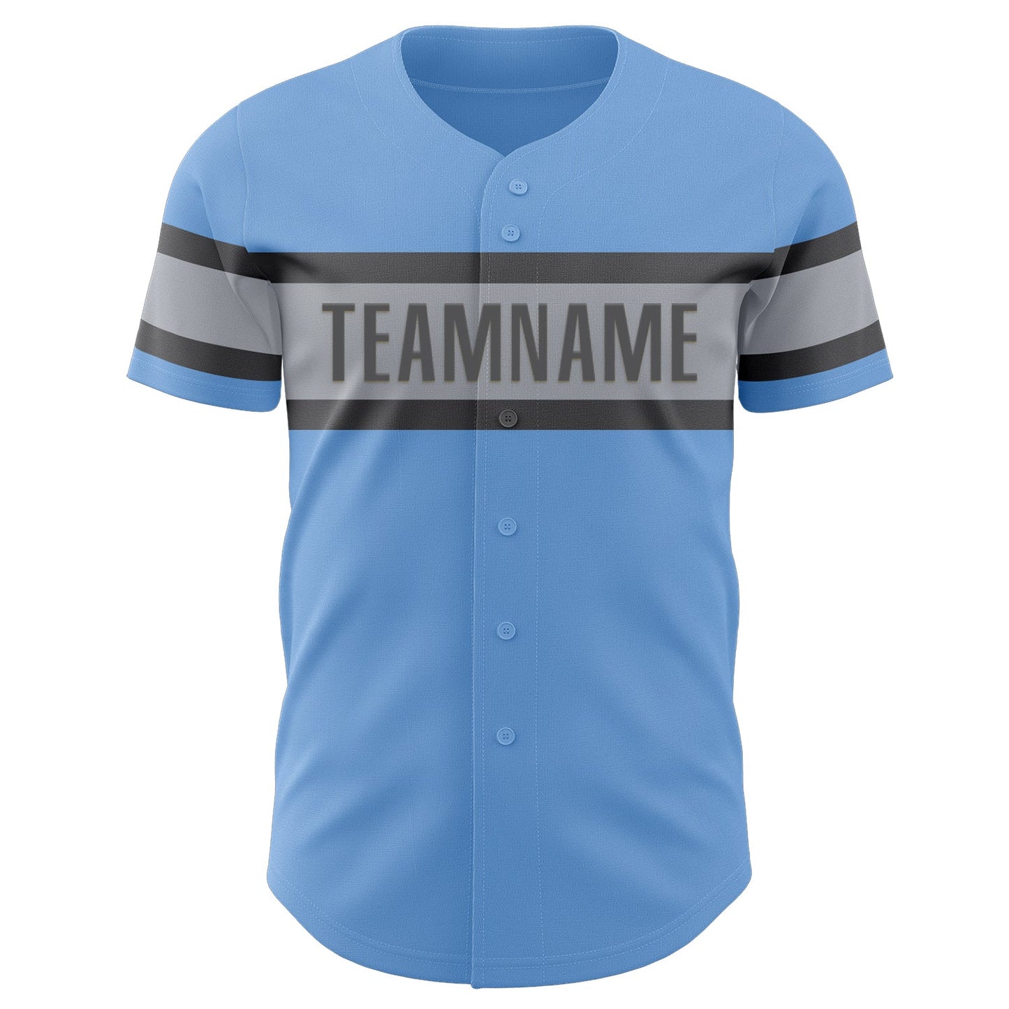 Custom Light Blue Gray-Steel Gray Authentic Baseball Jersey view 2
