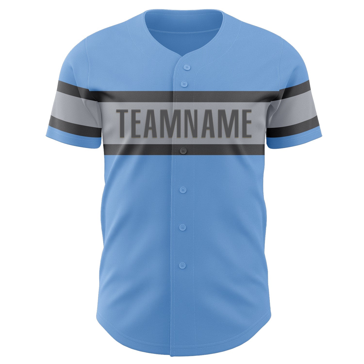 Custom Light Blue Gray-Steel Gray Authentic Baseball Jersey view 2