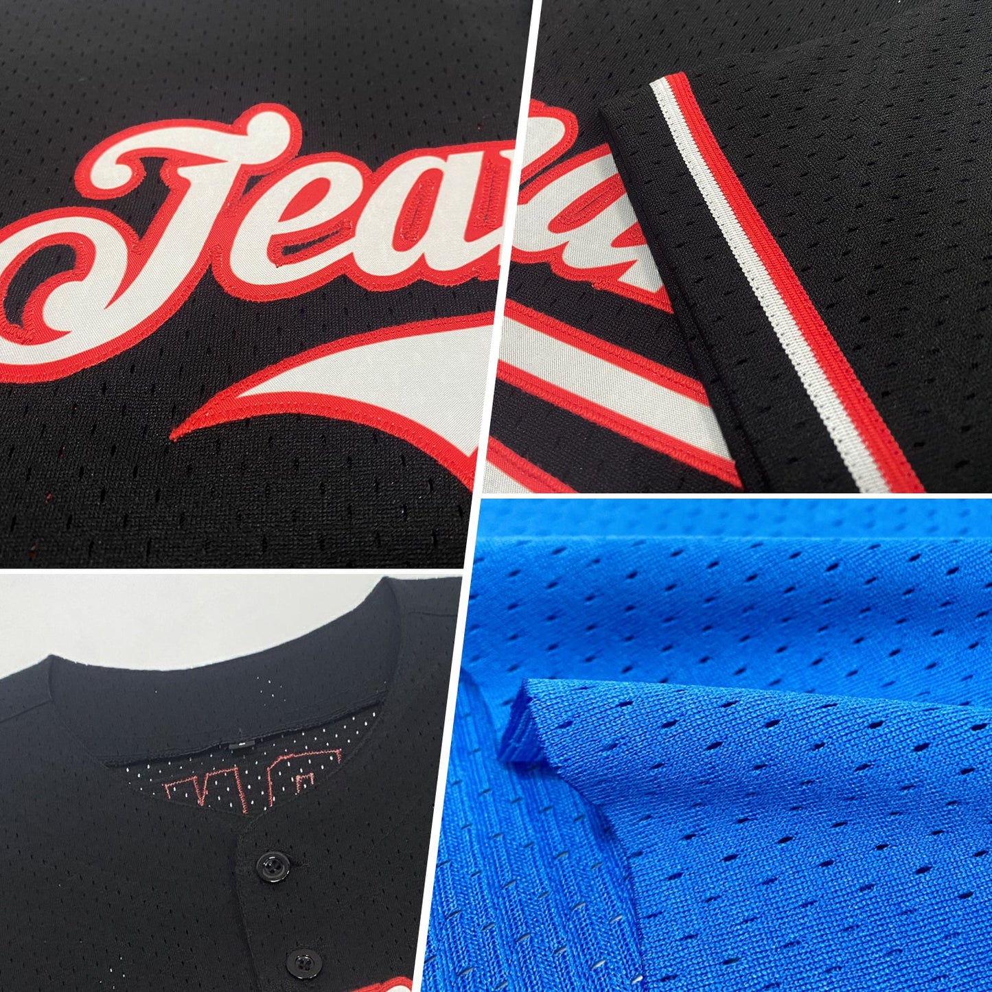 Custom Light Blue Old Gold-Black Mesh Authentic Throwback Baseball Jersey view 2