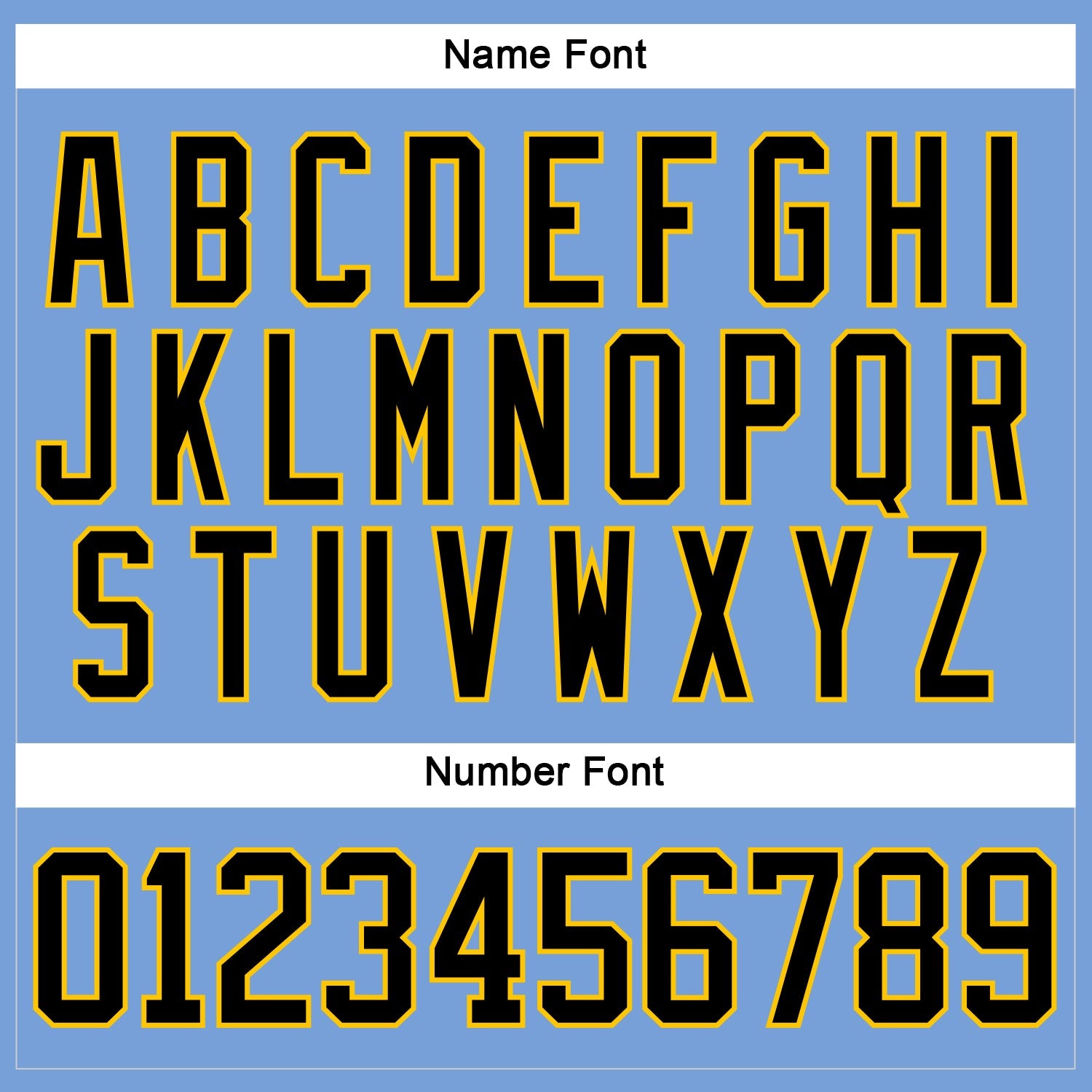 Custom Light Blue Black-Yellow Hockey Lace Neck Jersey view 5
