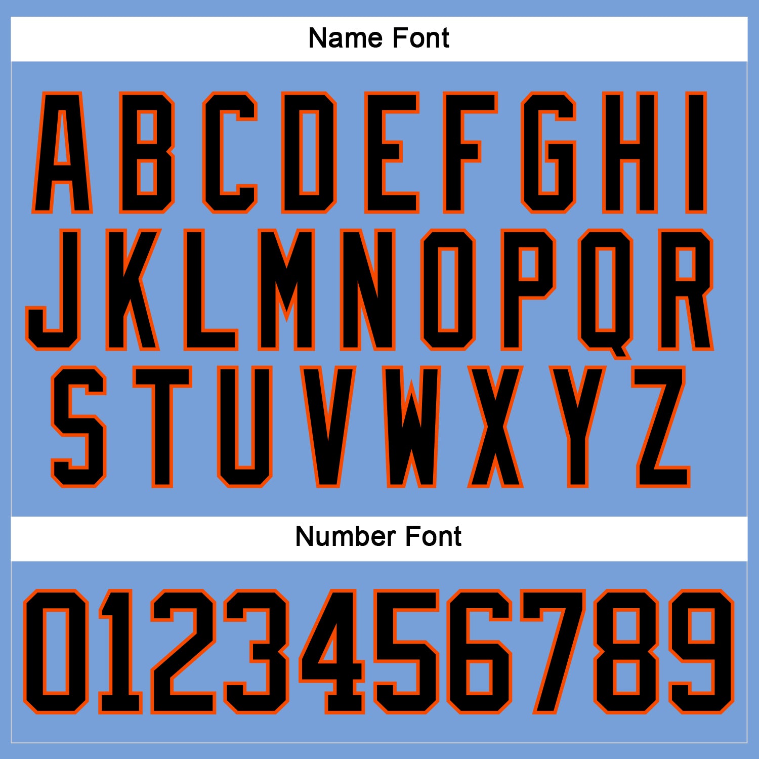 Custom Light Blue Black-Orange Hockey Lace Neck Jersey view 5