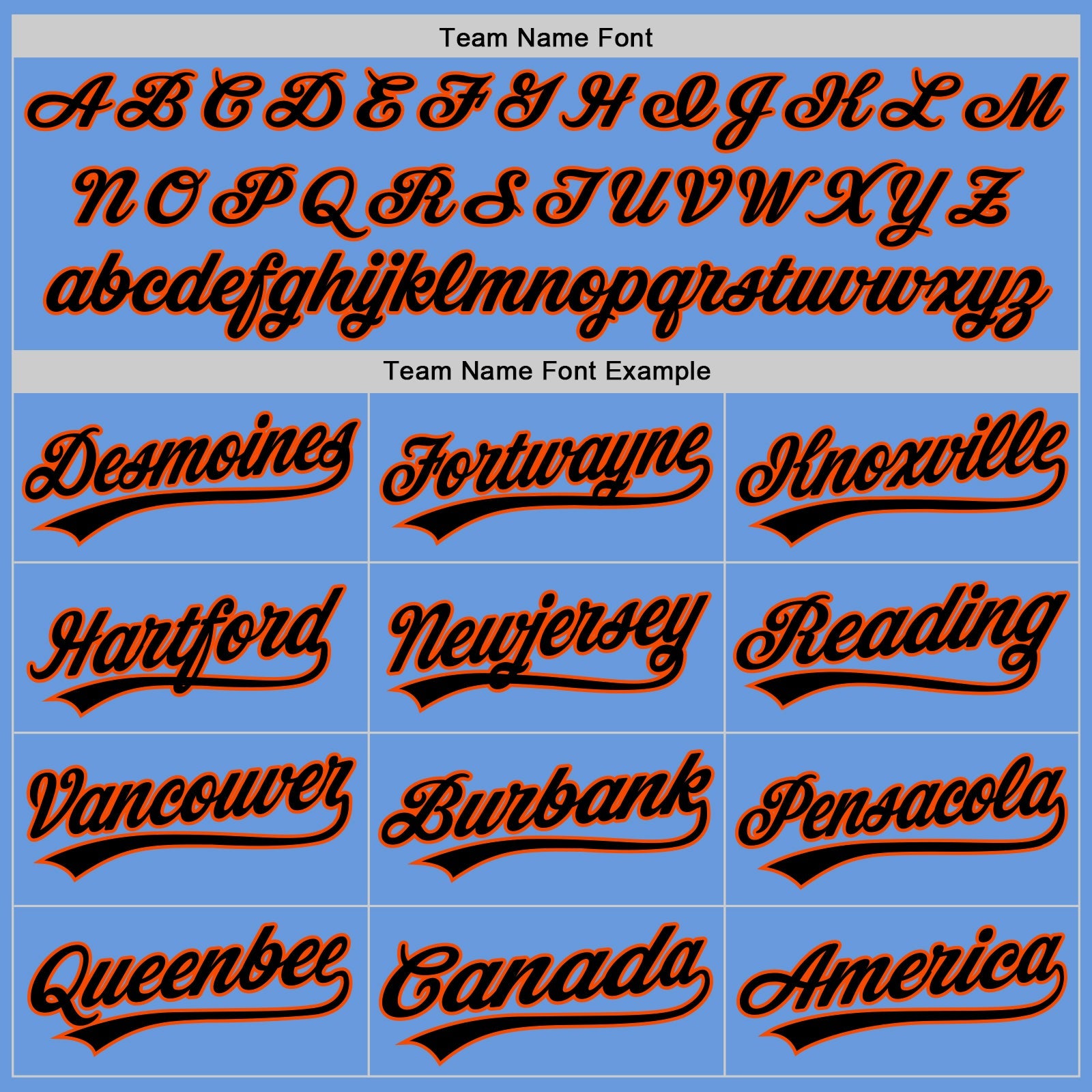 Custom Light Blue Black-Orange Authentic Throwback Baseball Jersey view 4
