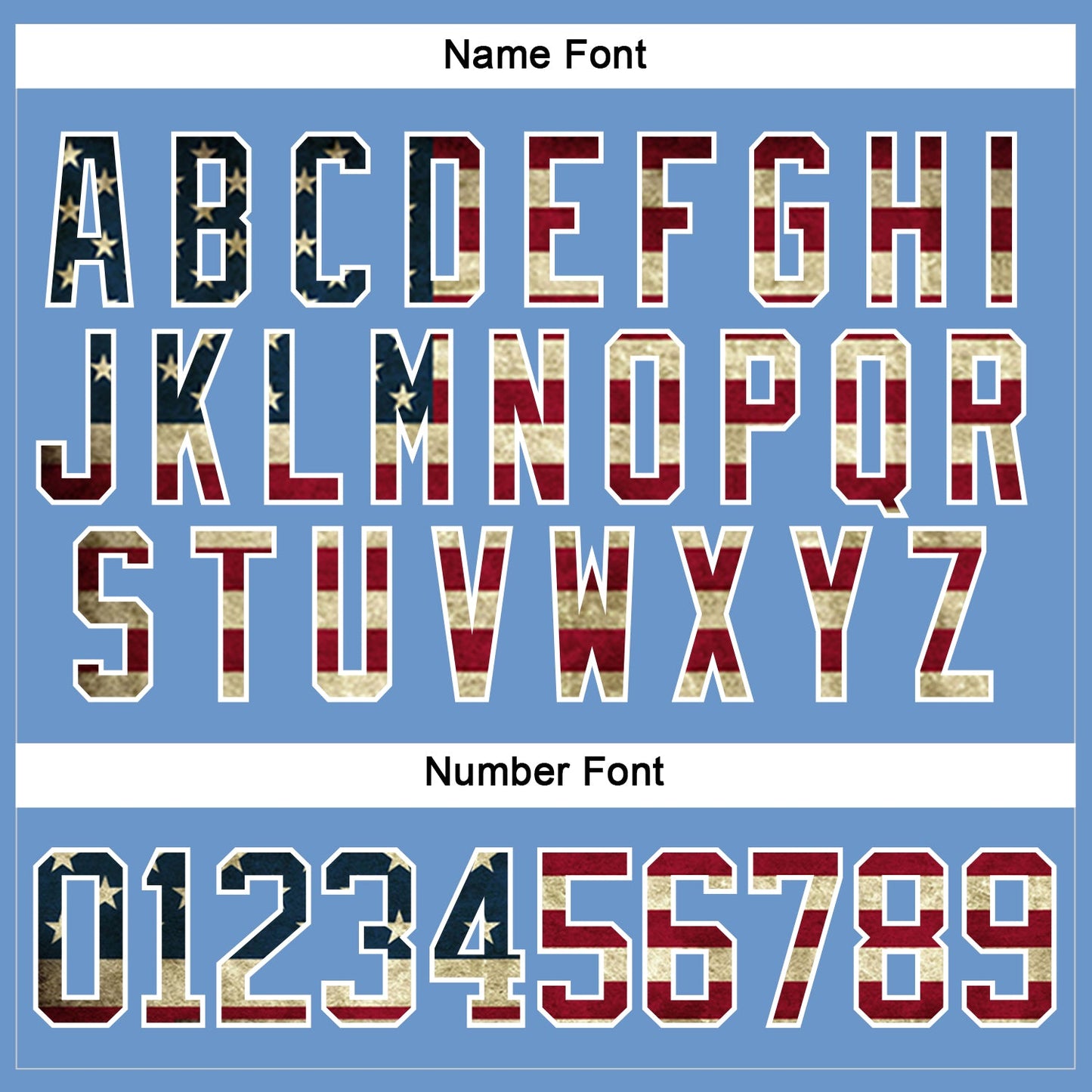 Custom Light Blue Vintage USA Flag-White Hockey Jersey view 5