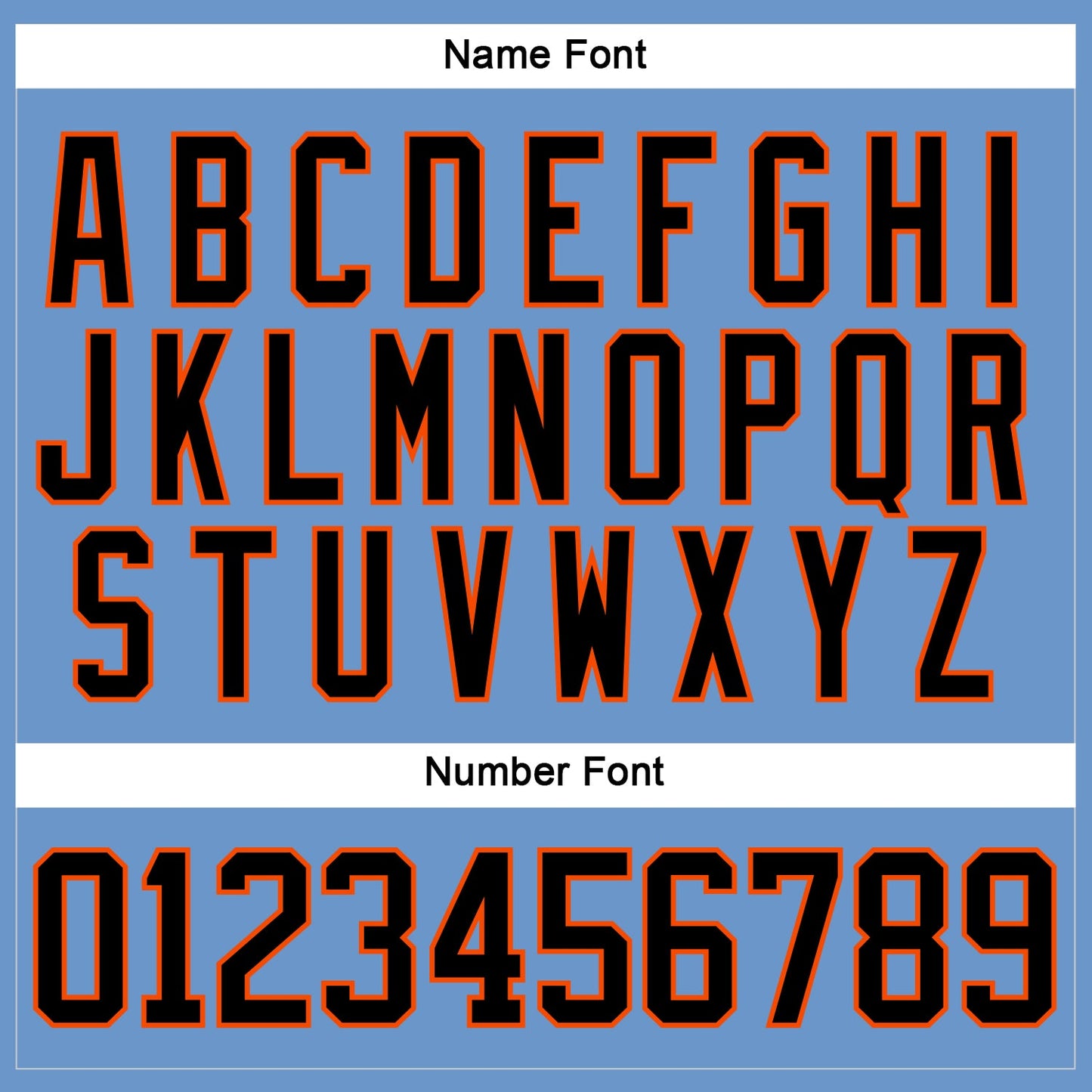 Custom Light Blue Black-Orange Hockey Jersey view 5