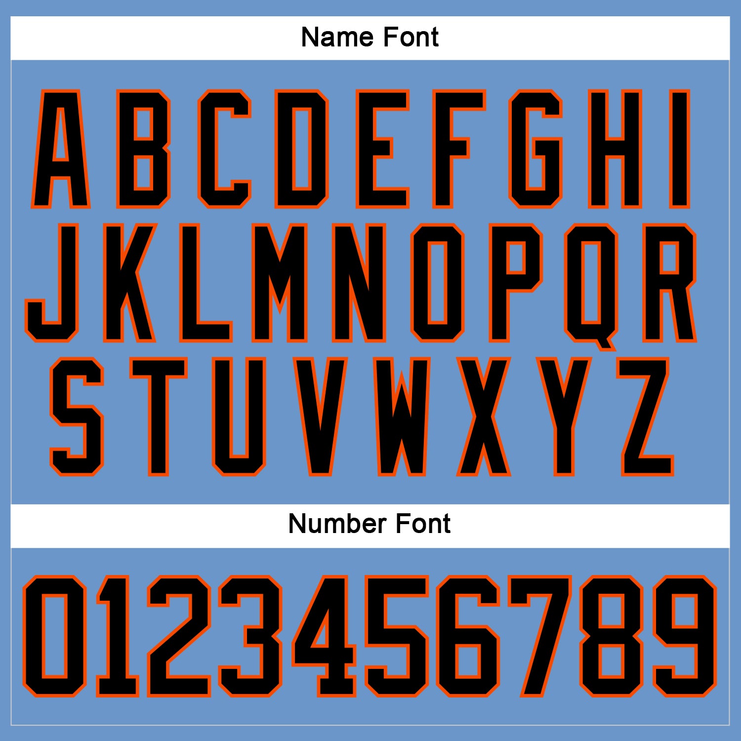 Custom Light Blue Black-Orange Hockey Jersey view 5