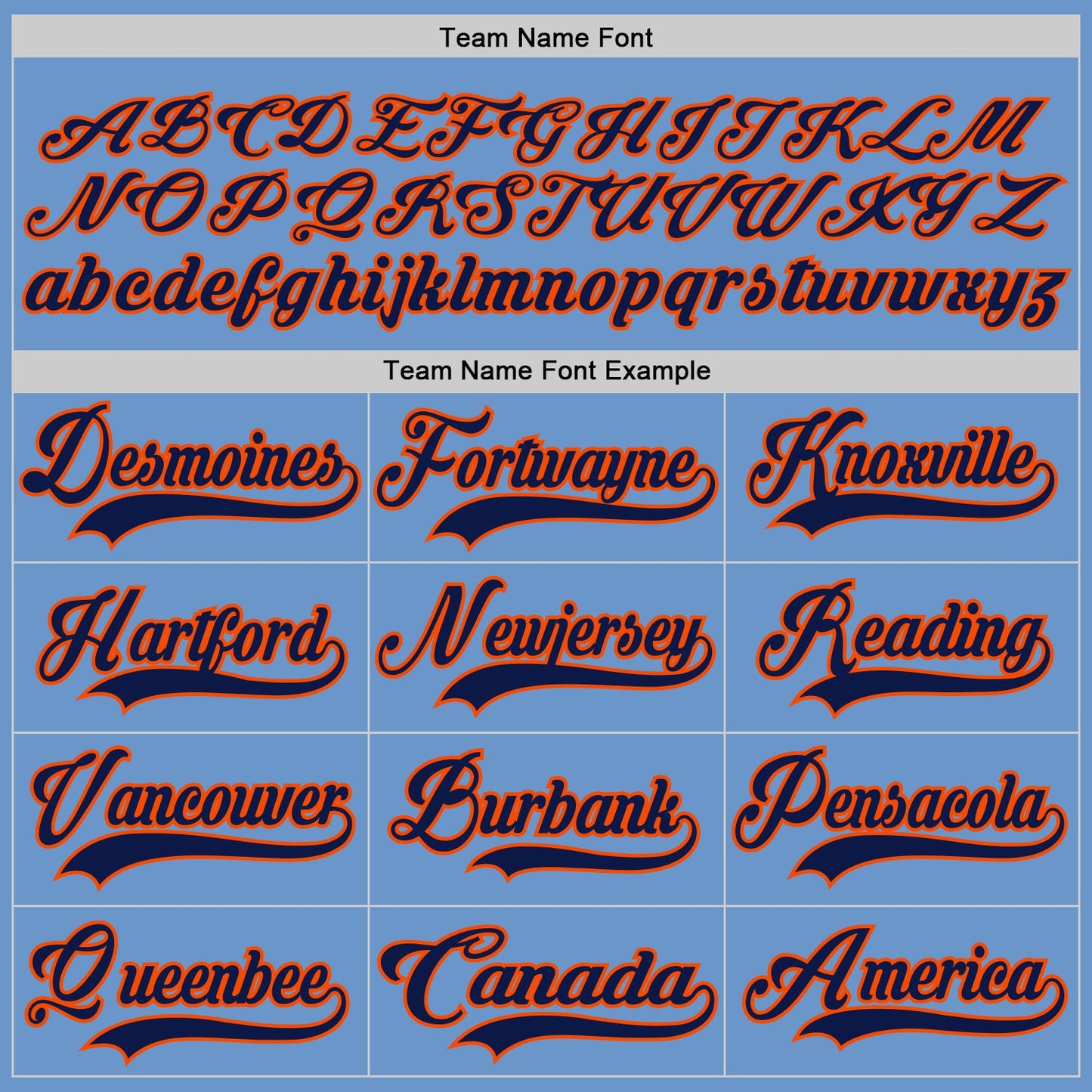 Custom Light Blue Navy-Orange Hockey Jersey view 4