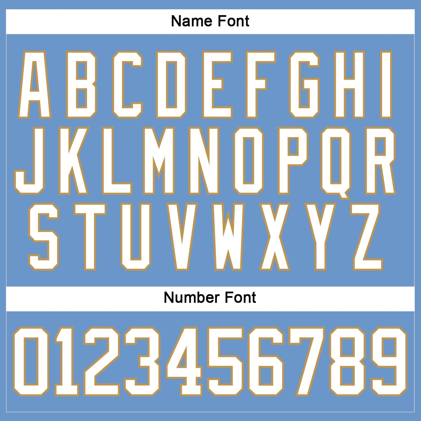 Custom Light Blue White-Old Gold Hockey Jersey view 5