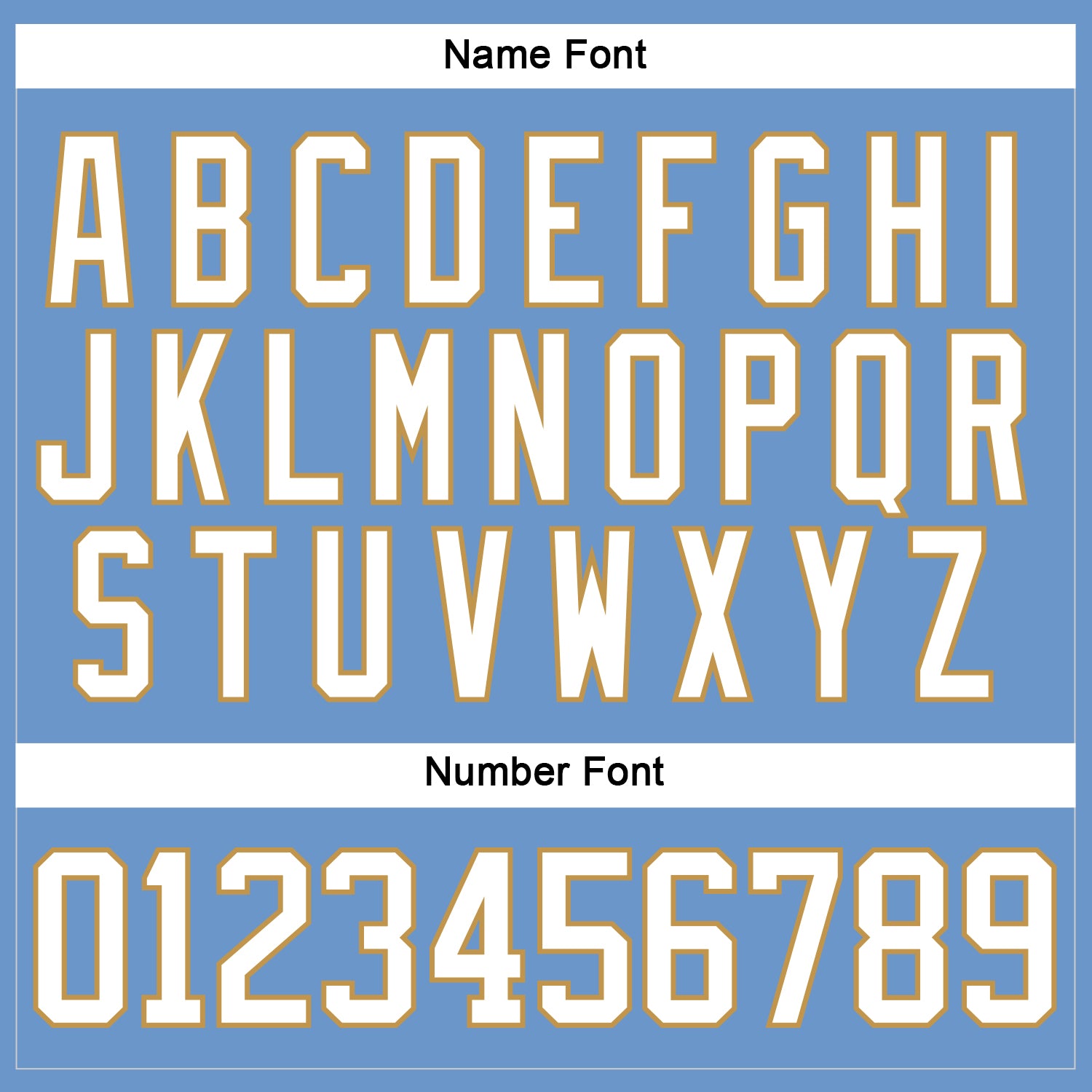 Custom Light Blue White-Old Gold Hockey Jersey view 5