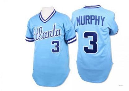 Atlanta Braves #3 Dale Murphy Light Blue 1982 Throwback Jersey Stitches Baseball Jerseys - Main View