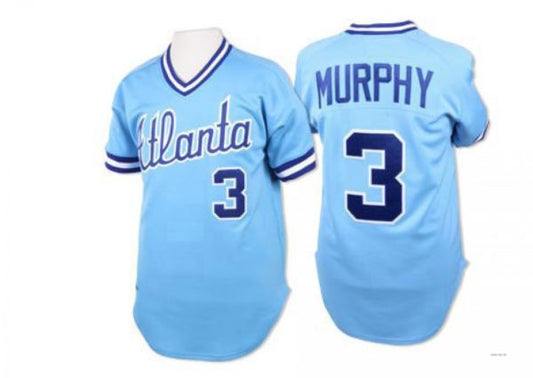 Atlanta Braves #3 Dale Murphy Light Blue 1982 Throwback Jersey Stitches Baseball Jerseys - Main View