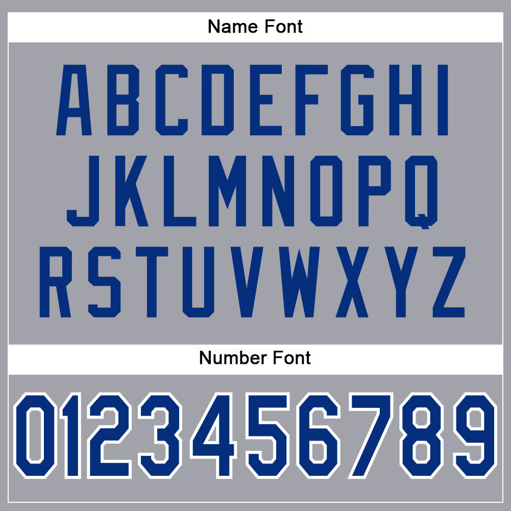 Custom Light Gray Royal-White Mesh Authentic Football Jersey view 4