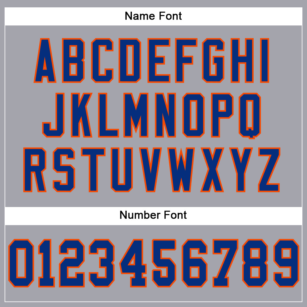 Custom Light Gray Royal-Orange Mesh Authentic Football Jersey view 4