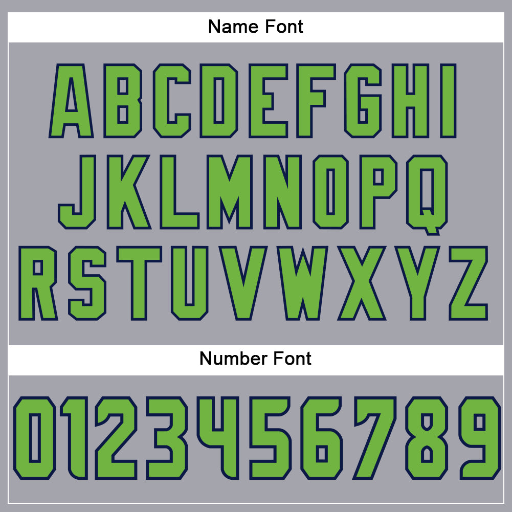 Custom Light Gray Neon Green-Navy Mesh Authentic Football Jersey view 4