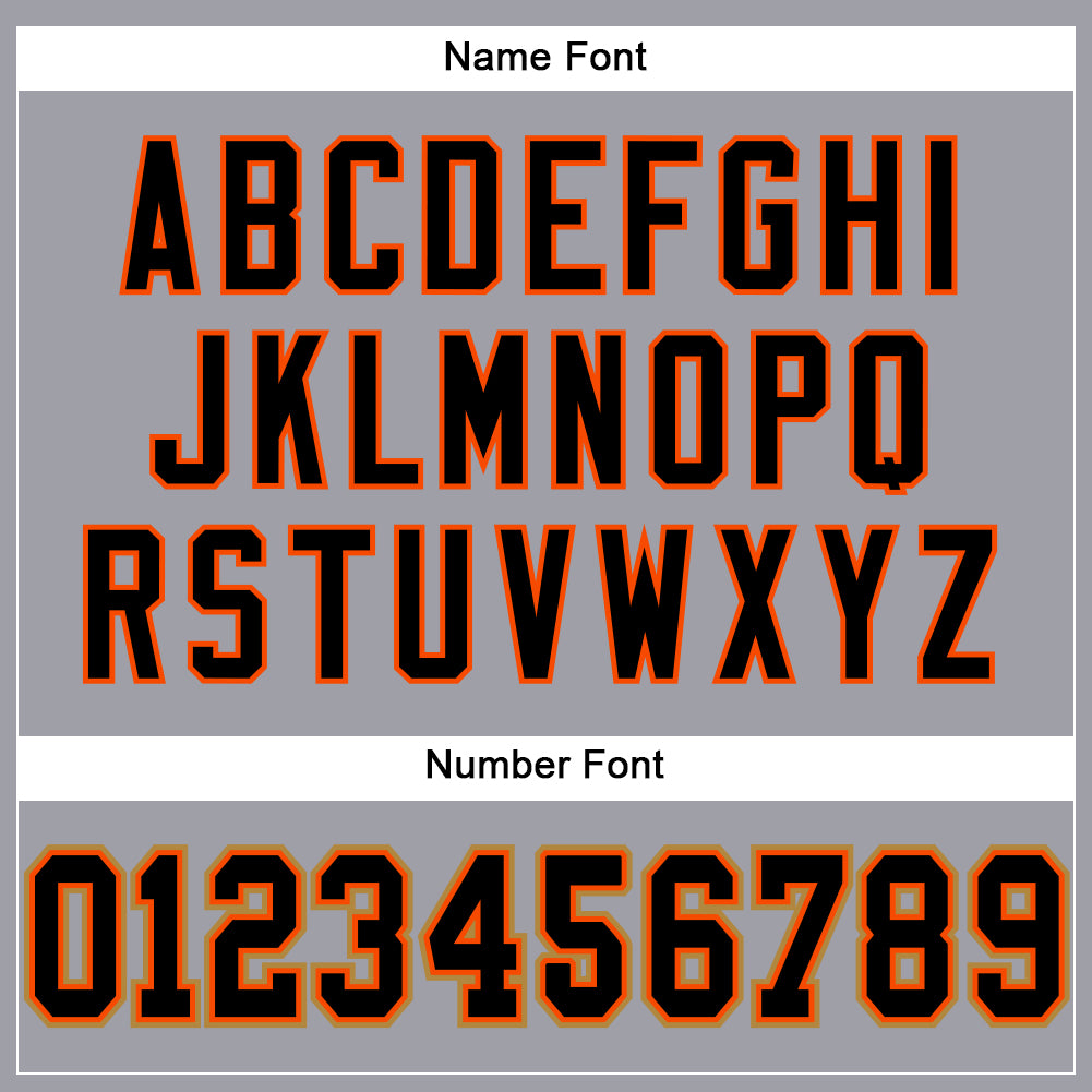 Custom Light Gray Black-Orange Mesh Authentic Football Jersey view 4